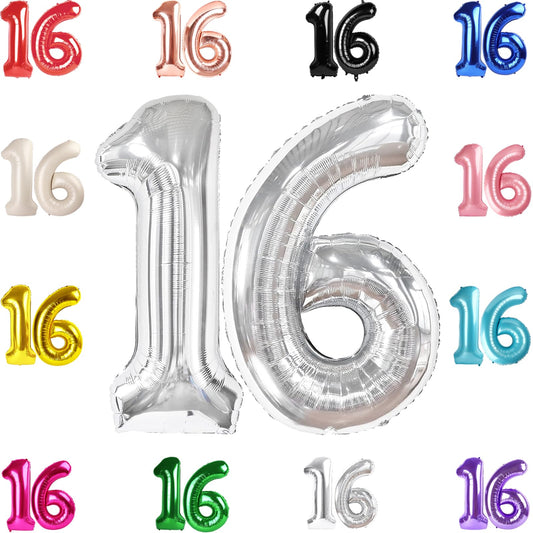 IWERP silver 16th birthday balloon, 40-inch, ideal photo backdrop