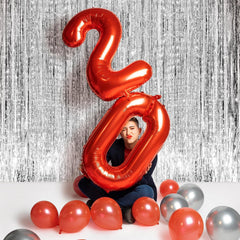 IWERP 16th red birthday foil balloon adds vibrant color to the party.