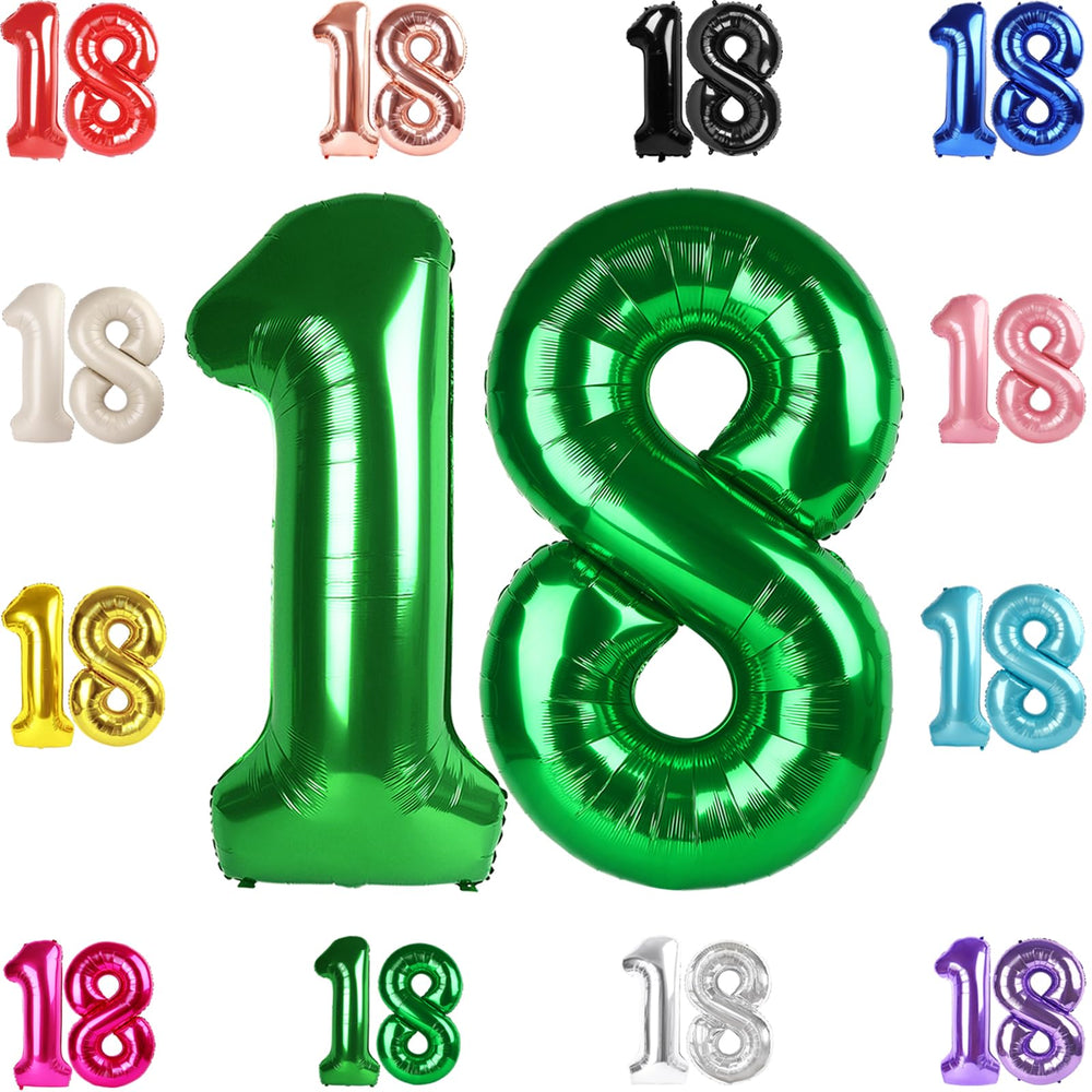 IWERP 18th birthday green 40-inch balloon creates a bold photo backdrop.