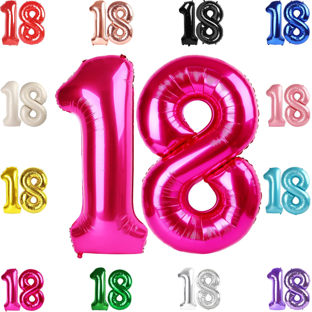 IWERP 18 balloon 40-inch hot pink number creates a bold party photo backdrop