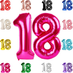 IWERP 18 balloon 40-inch hot pink number creates a bold party photo backdrop
