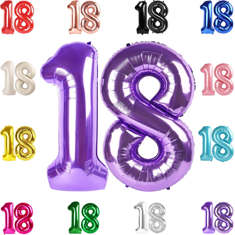 IWERP 18 balloon purple 40-inch creates a bold photo backdrop for celebrations.