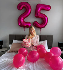 IWERP 25th birthday decorations hot pink create vibrant centerpiece moments.