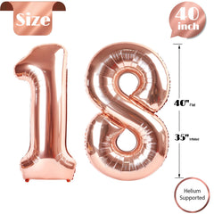 IWERP 40-inch number balloon in rose gold as a centerpiece