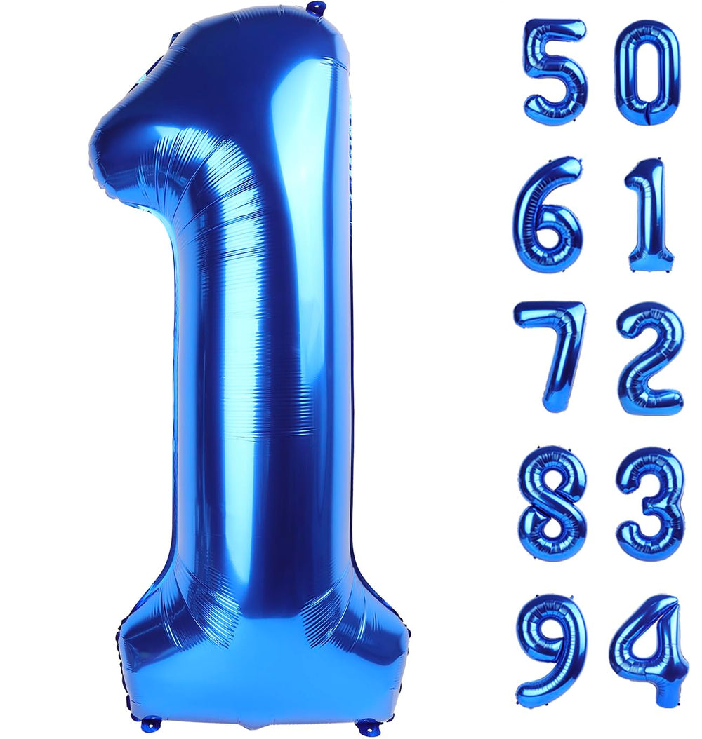 IWERP 40-inch navy blue 1 balloon for a dramatic first birthday backdrop.