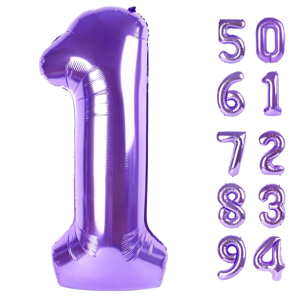 IWERP 40 inch purple number 1 balloon ideal for first birthday photos.