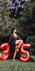 IWERP 40-inch red number 3 balloon enhances entrances and stage decor
