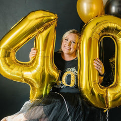 IWERP 40th birthday balloon, luxurious gold finish for elegant celebrations.