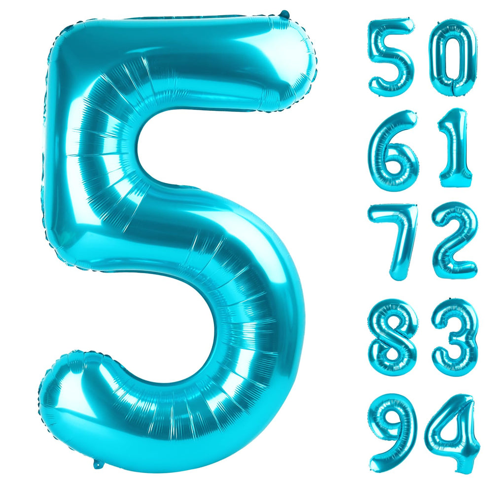 IWERP 5-balloon blue 40-inch centerpiece for birthdays and photos.