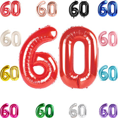 IWERP 60 balloon 40-inch red number for a bold 60th birthday backdrop.