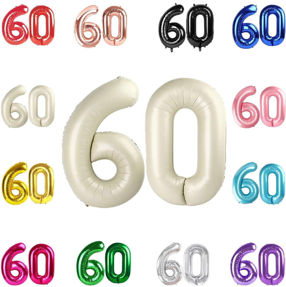 IWERP 60th birthday cream 40-inch balloon serves as a bold photo backdrop.