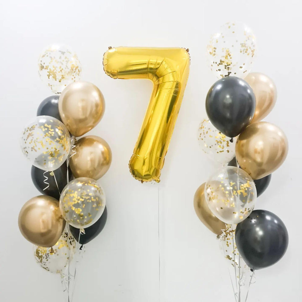 IWERP 7th birthday gold balloon with metallic finish for elegant decor
