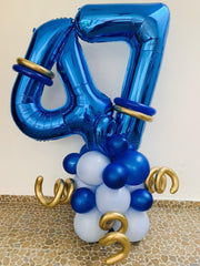 IWERP blue birthday decor 7-number balloon for themed parties.
