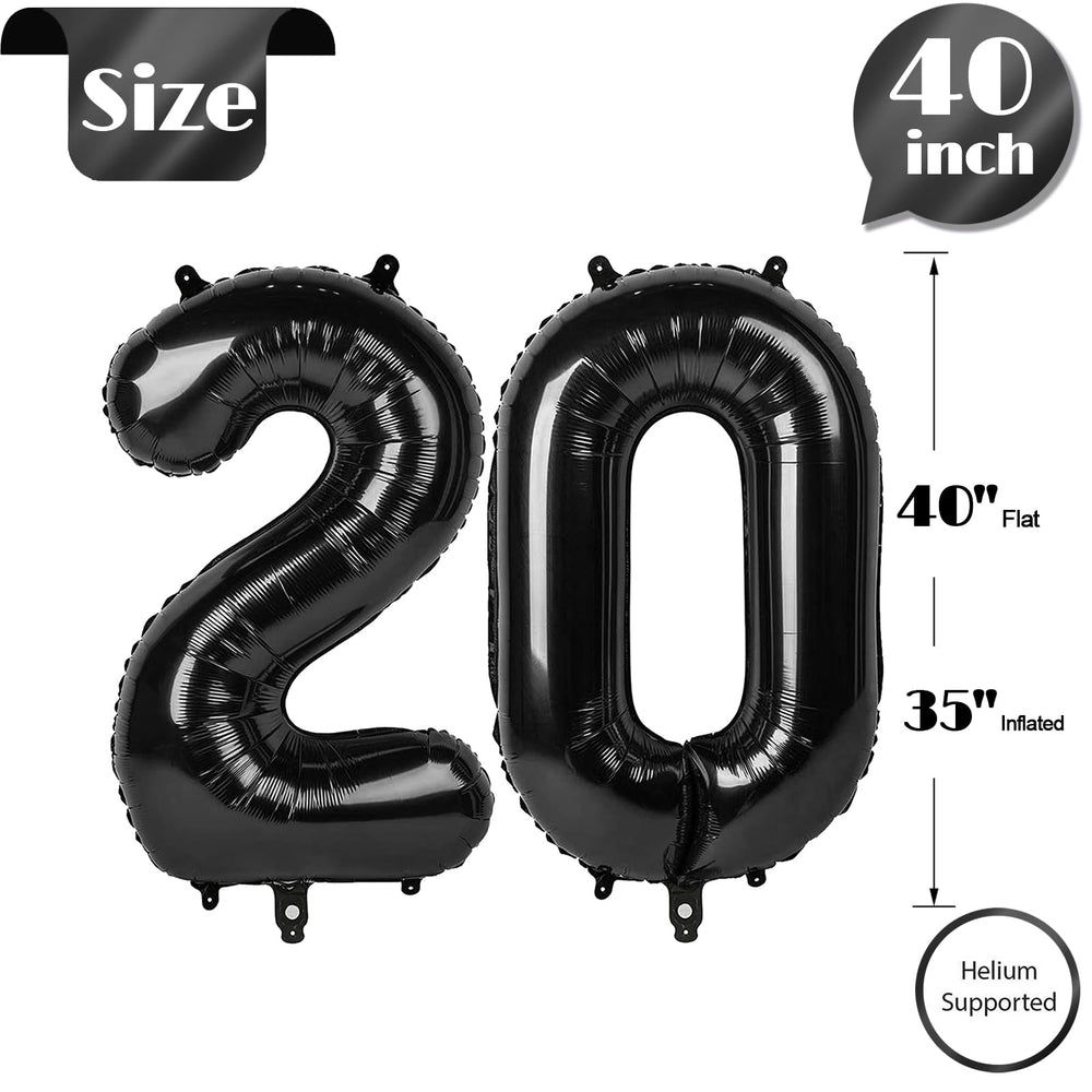 IWERP big-number black foil balloon for celebrations