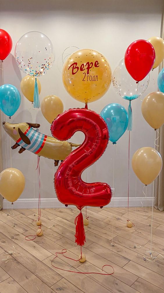 IWERP birthday decor red balloon 40in doubles as a striking centerpiece prop.