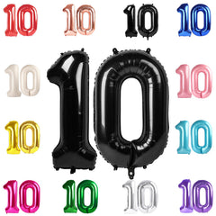 IWERP black 10 balloon 40-inch viewed head-on for stage and photos.