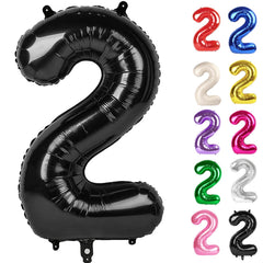 IWERP Black 40-inch Number 2 balloon creates a bold birthday backdrop.
