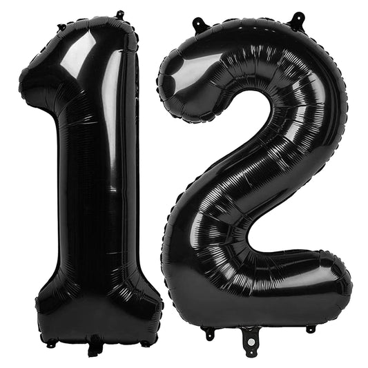 IWERP black 40-inch number balloon for dramatic birthday photos.
