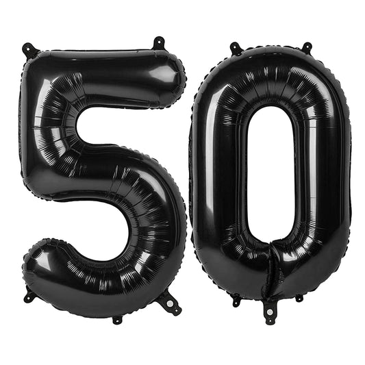 IWERP Black 50th birthday balloon, 40-inch focal point for memorable photo moments.
