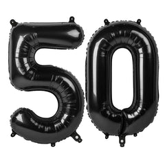 IWERP Black 50th birthday balloon, 40-inch focal point for memorable photo moments.