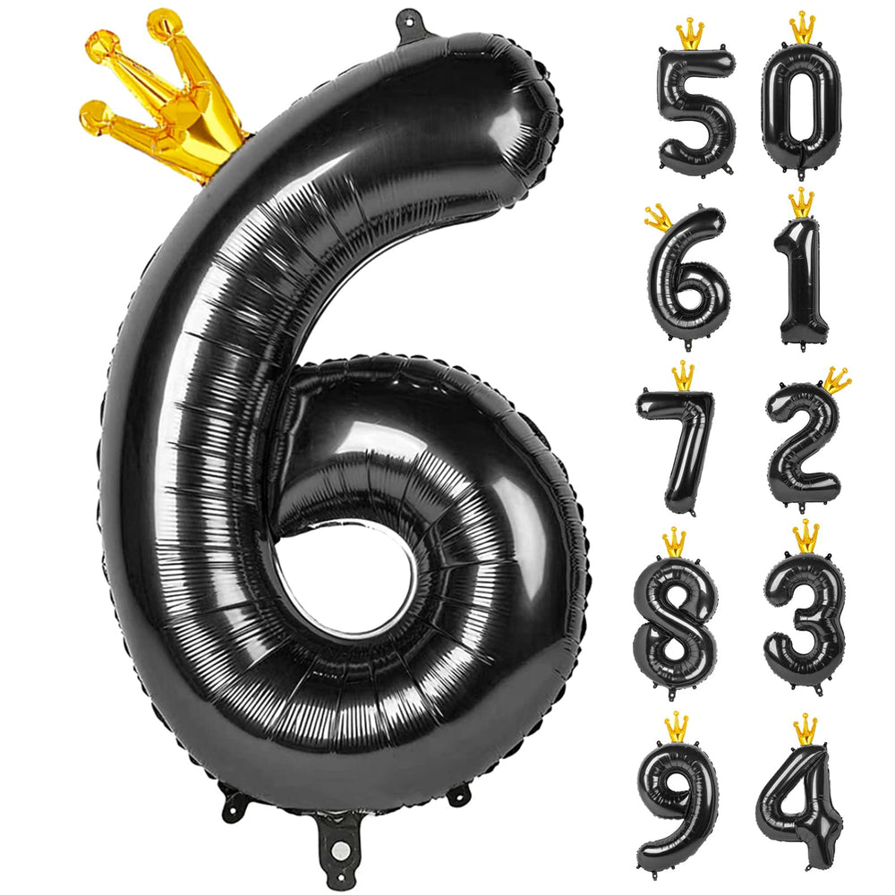 IWERP black 6-balloon 40-inch focal point for birthdays.