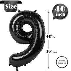 IWERP Black 9 balloon used as a centerpiece or entrance cue.