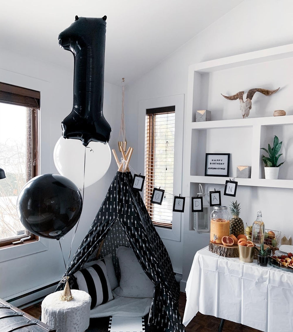 IWERP Black Number 1 Balloon 40inch glossy finish elevates elegance