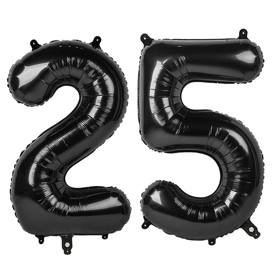 IWERP Black Number 25 Balloon 40-inchβeye-catching centerpiece for photoshoots and celebrations.