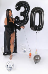IWERP Black Number 30 balloon photo backdrop, ideal for sharing.