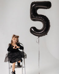 IWERP black number 5 balloon 40-inch bouquet display adds dramatic focal point