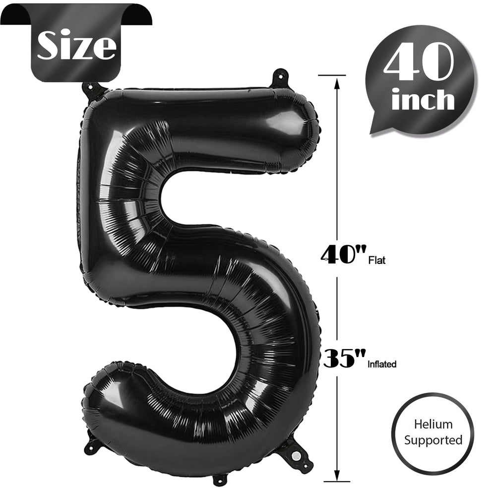 IWERP black number 5 balloon 40-inch inflation demo with easy setup