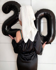 IWERP Foil black-number-balloon with reflective surface