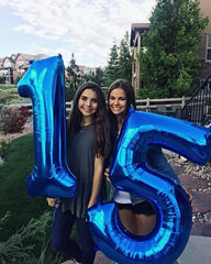 IWERP Blue Number 15 Balloon decorates party walls and backdrops