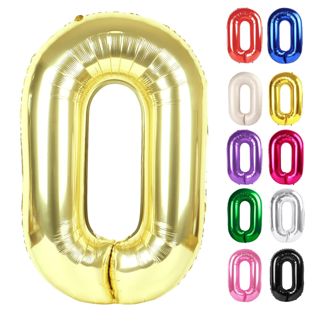 IWERP Champagne Gold 40-inch 0 balloon creates a striking milestone backdrop.