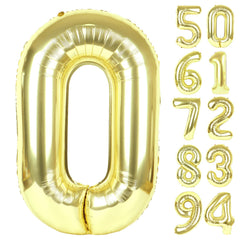 IWERP champagne gold 40-inch number balloon for dramatic birthday backdrops