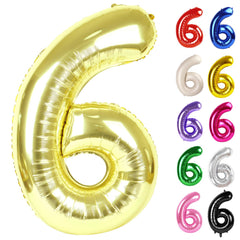 IWERP Champagne Gold Number 6 balloon 40 inch ideal for photo backdrops