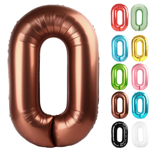 IWERP Coffee Brown Number 0 Balloon 40-inch backdrop for milestone photos