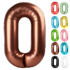 IWERP Coffee Brown Number 0 Balloon 40-inch backdrop for milestone photos