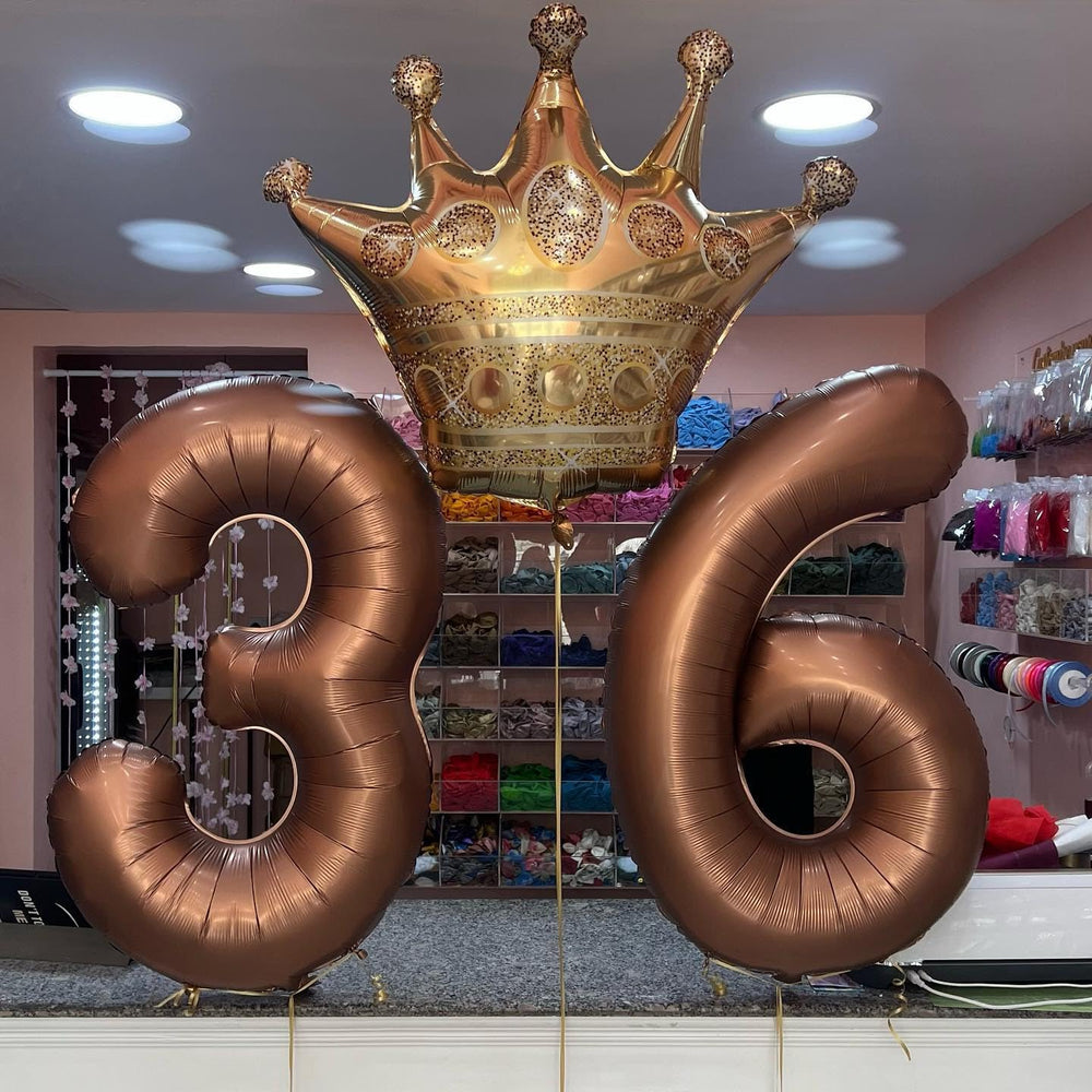 IWERP Coffee Brown Number 1 balloon inflation usage for versatile decorating
