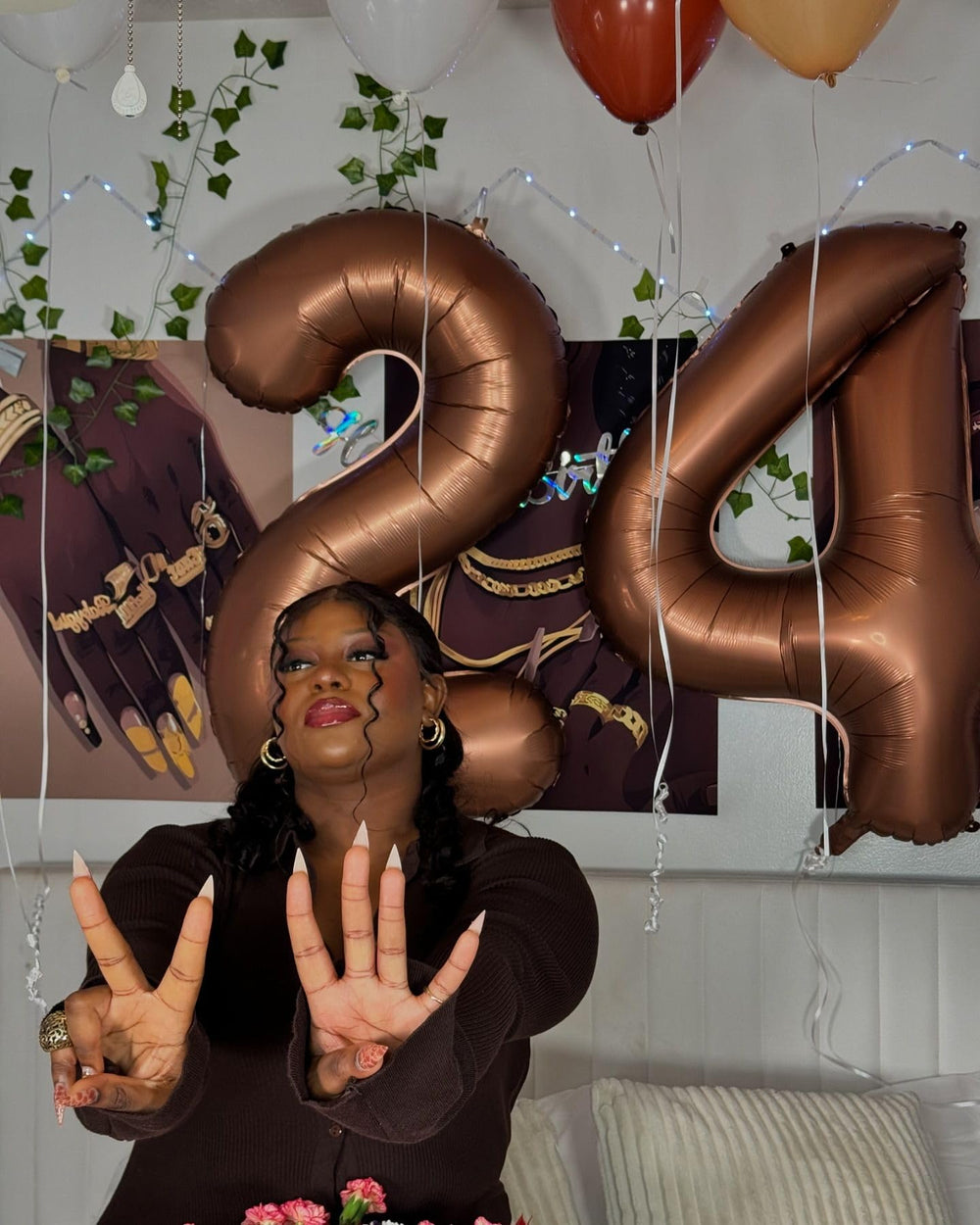 IWERP Coffee Brown Number 1 balloon reuse storage after the party