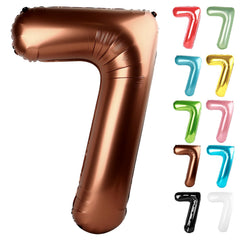 IWERP coffee brown 40-inch number 7 balloon for dramatic party backdrops