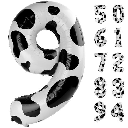 IWERP cow print 40in balloon serves as a bold centerpiece for farm-themed celebrations.