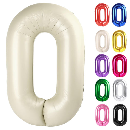 IWERP Cream 0 balloon 40-inch creates a striking birthday focal point for photos and decor.