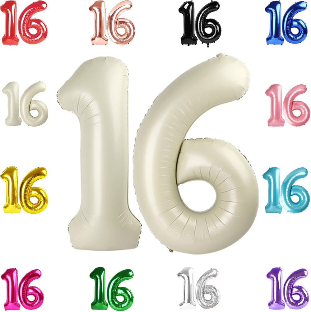 IWERP cream 16th birthday balloon 40 inch used as centerpiece and backdrop