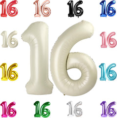 IWERP cream 16th birthday balloon 40 inch used as centerpiece and backdrop
