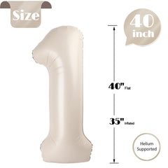 IWERP Cream Number 1 balloon close-up showing light-reflective shine