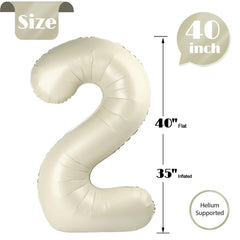 IWERP Cream Number 2 Balloon 40-Inch serves as a memorable photo backdrop.