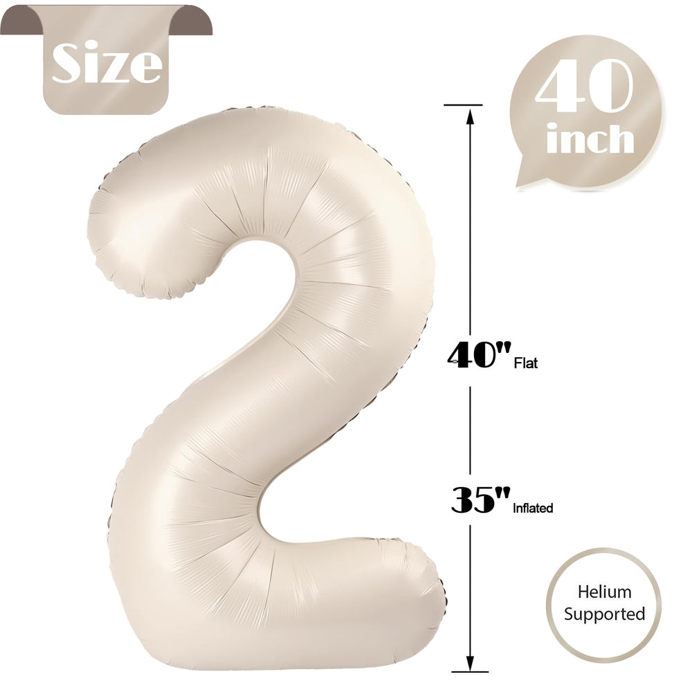IWERP Cream Number 2 Balloon ideal photo-backdrop prop