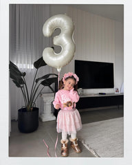 IWERP Cream Number 3 helium-filled balloon offers floating accents