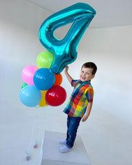 IWERP blue foil 4-number balloon ideal for photos and party lighting.